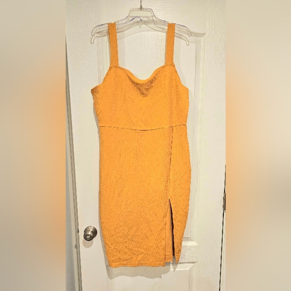 SHEIN Yellow Mini Dress with Slit